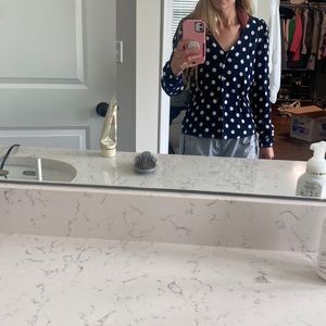 Jcrew polka dot blouse